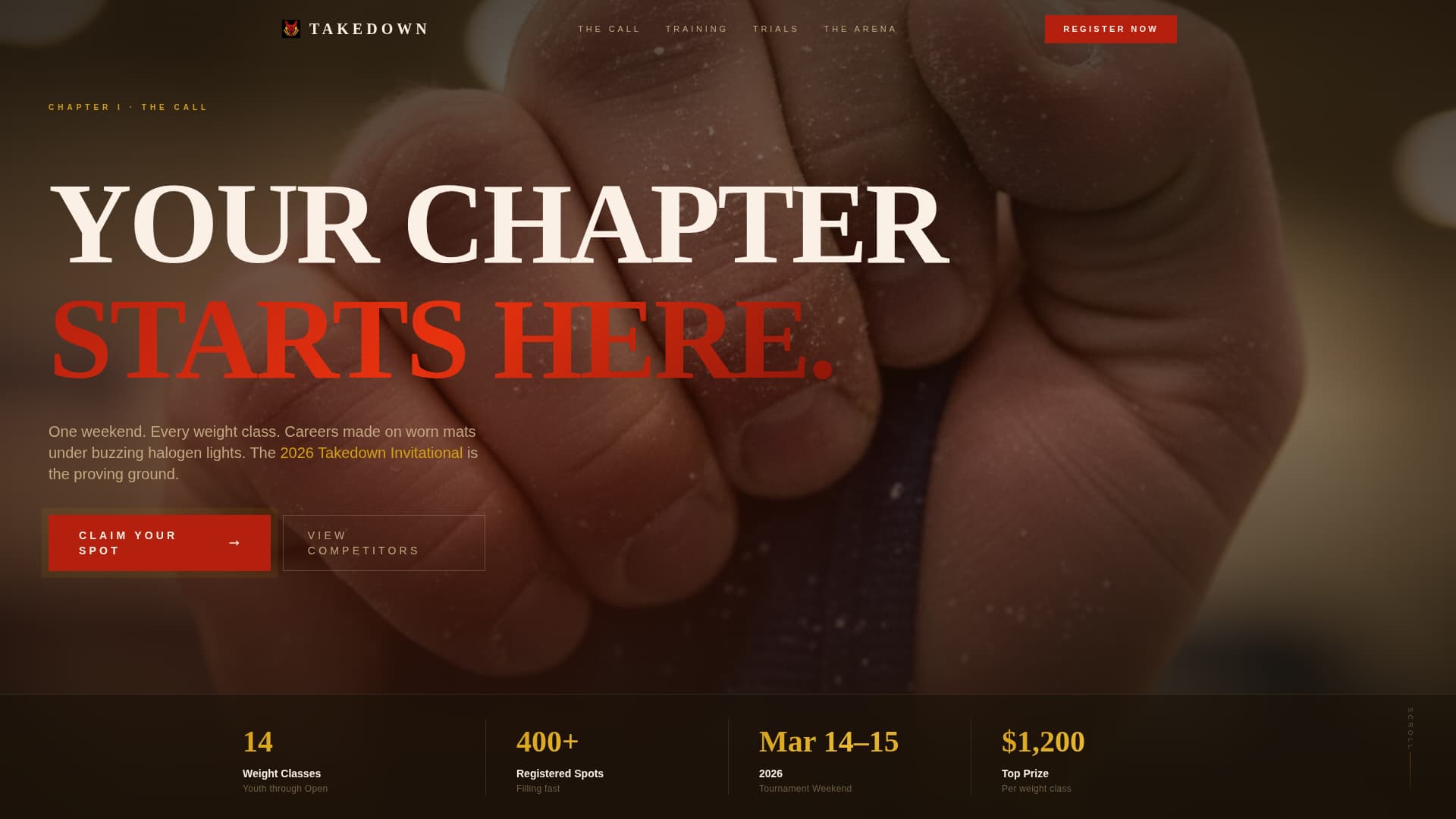 Pin — Dominant Grappling Sports Landing Page Template