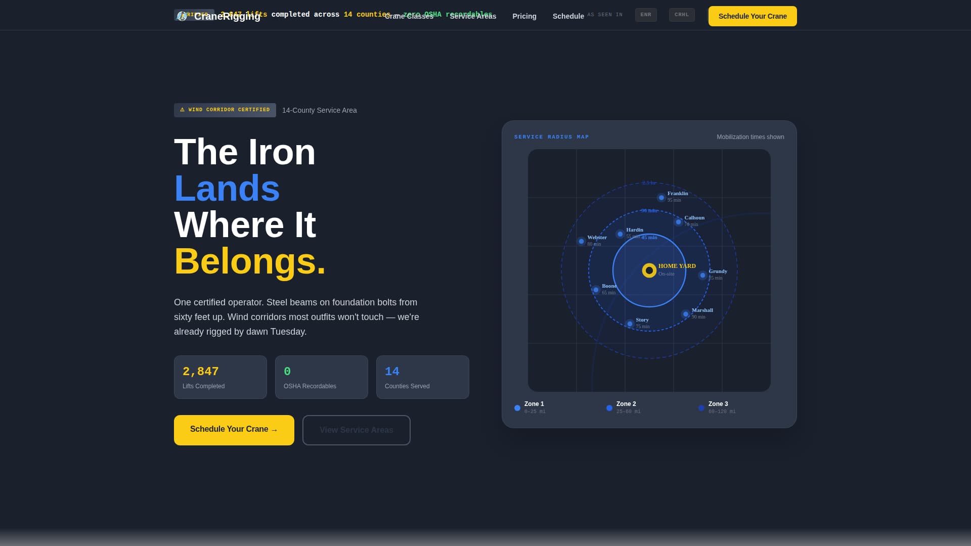 Rigging - Precision Crane Landing Page Template