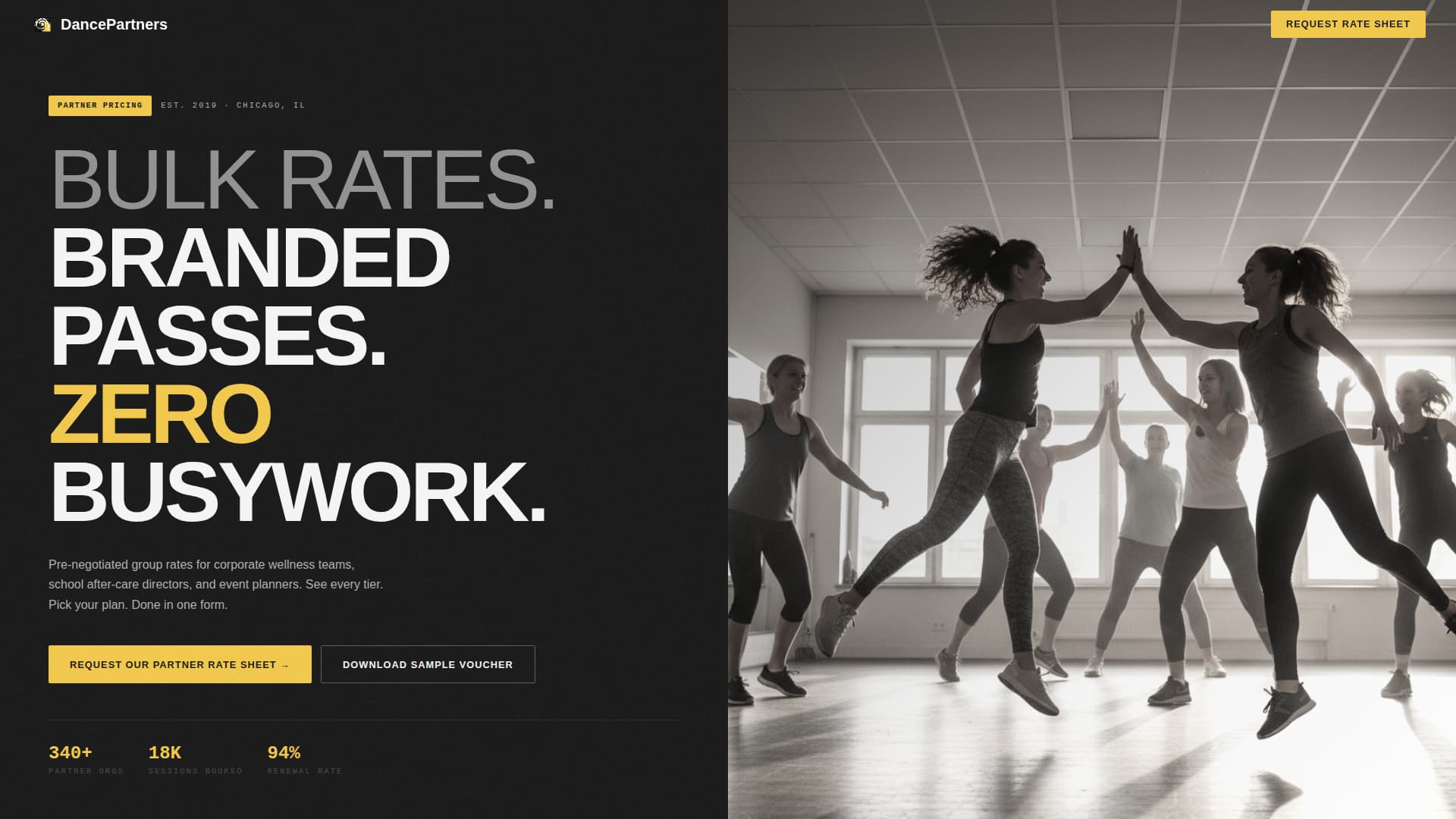 Dancepartners - Highconverting Danceschool Landing Page Template