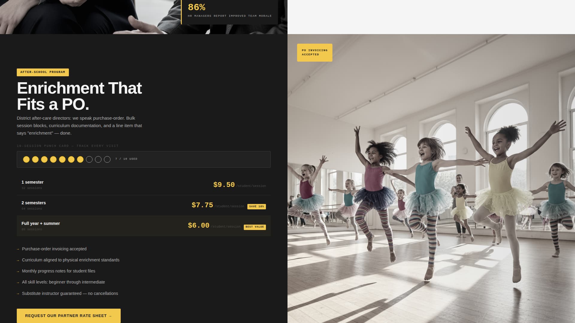 Dancepartners - Highconverting Danceschool Landing Page Template