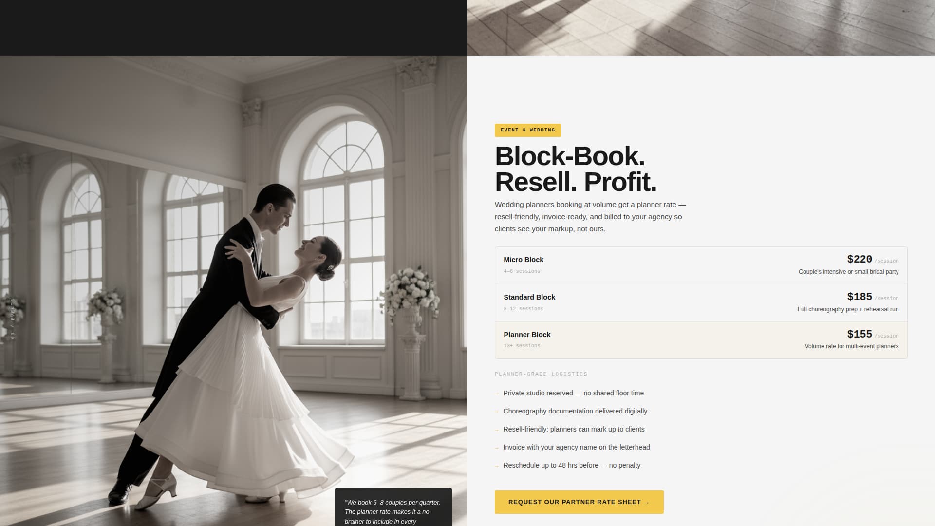 Dancepartners - Highconverting Danceschool Landing Page Template
