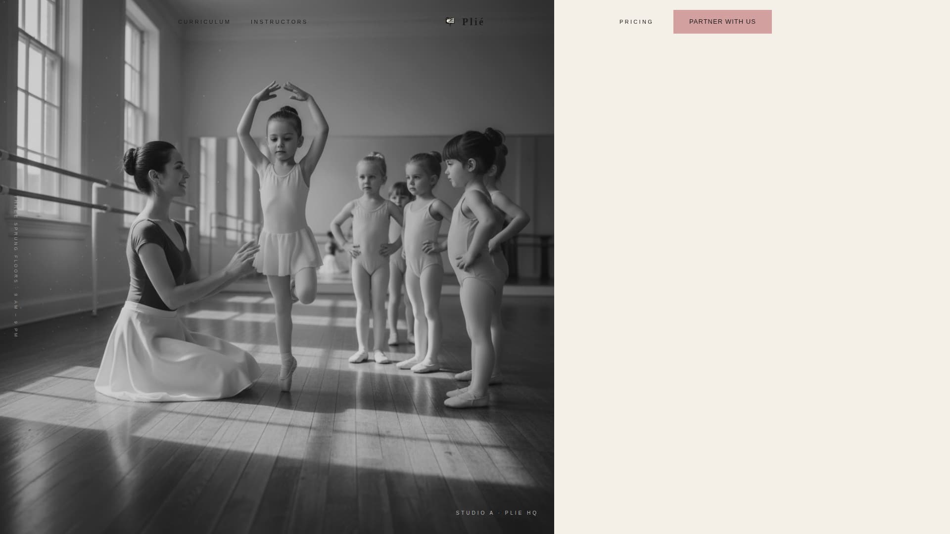 Pli - Structured Danceschool Landing Page Template