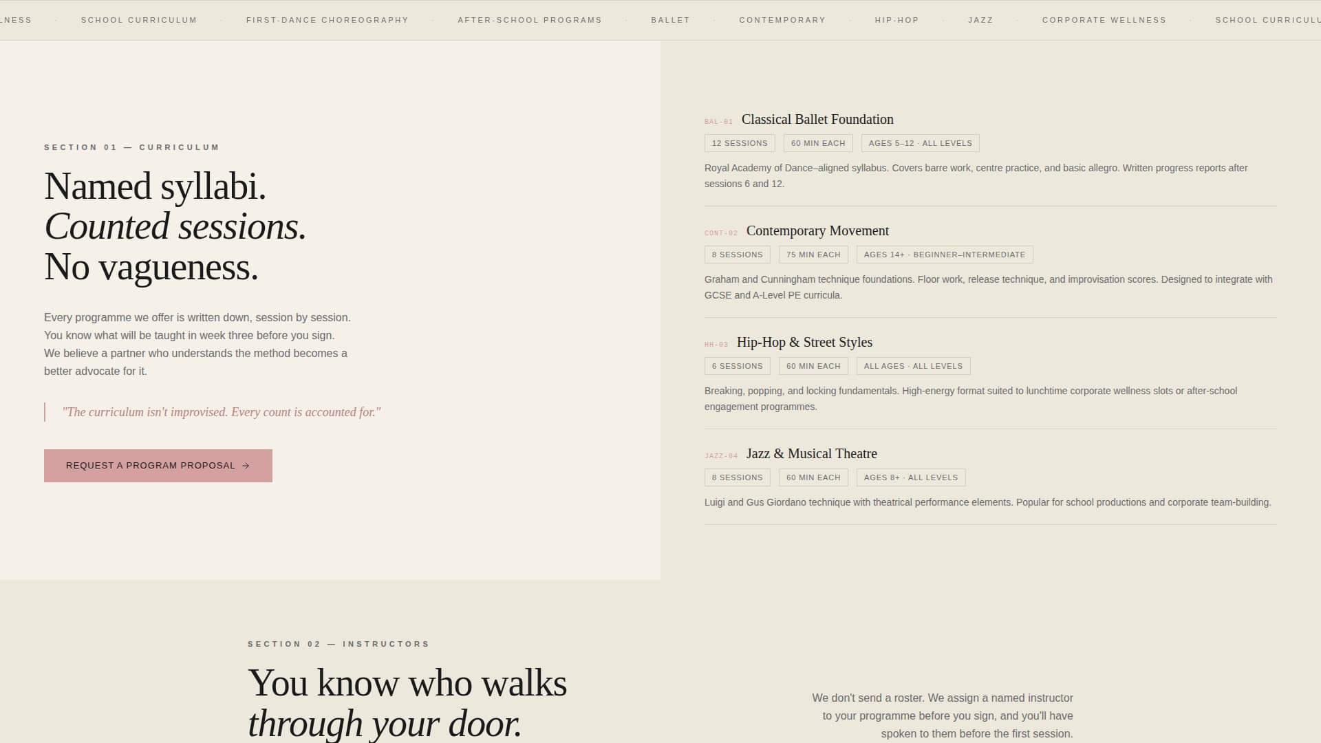 Pli - Structured Danceschool Landing Page Template