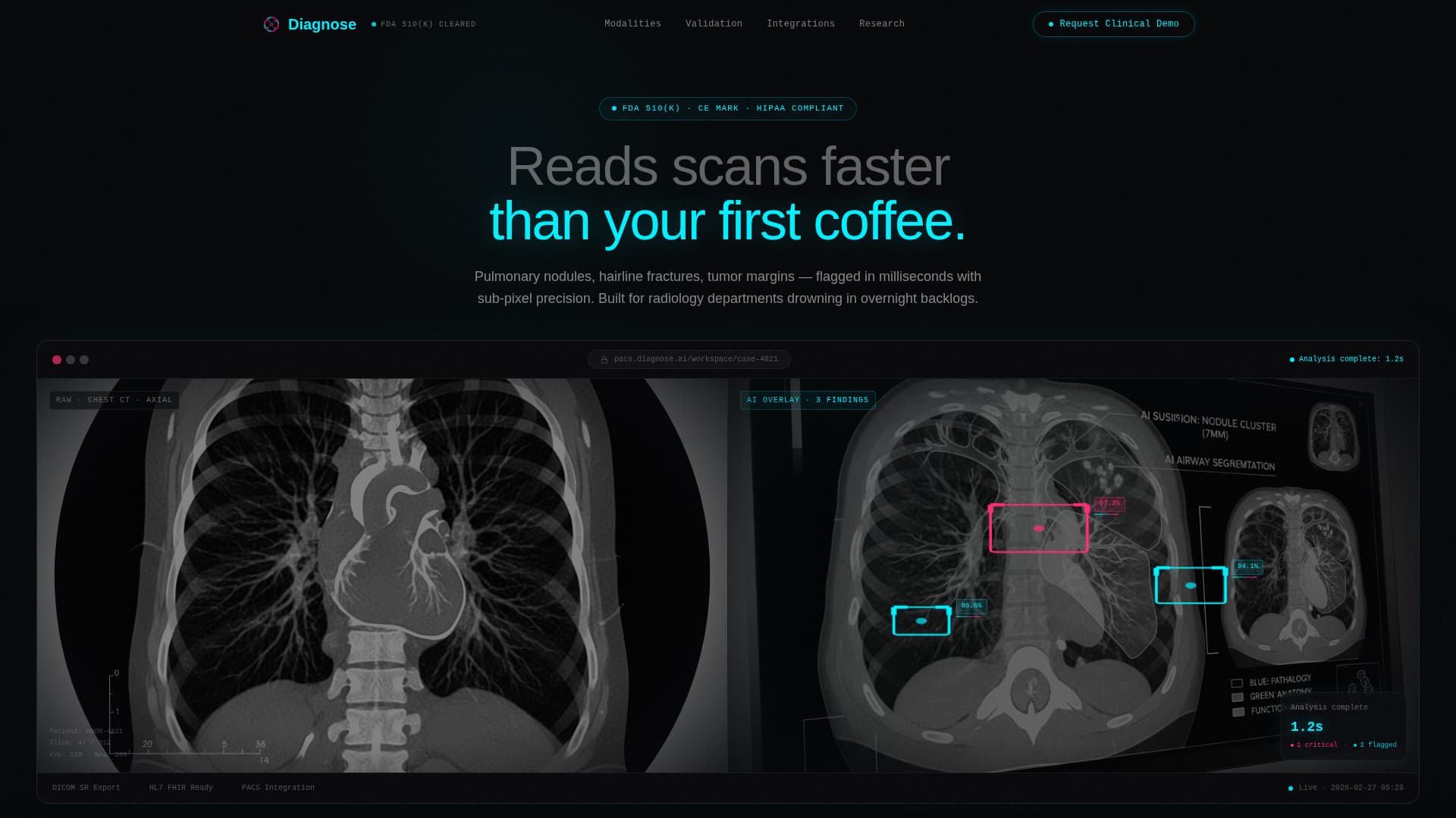Diagnose - Precision Imaging Landing Page Template