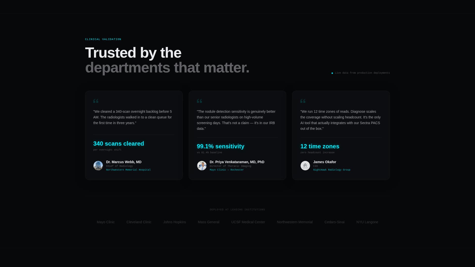 Diagnose - Precision Imaging Landing Page Template