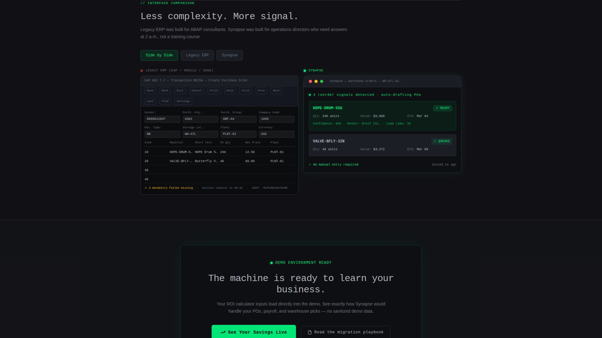 Synapse - Intelligent ERP Landing Page Template
