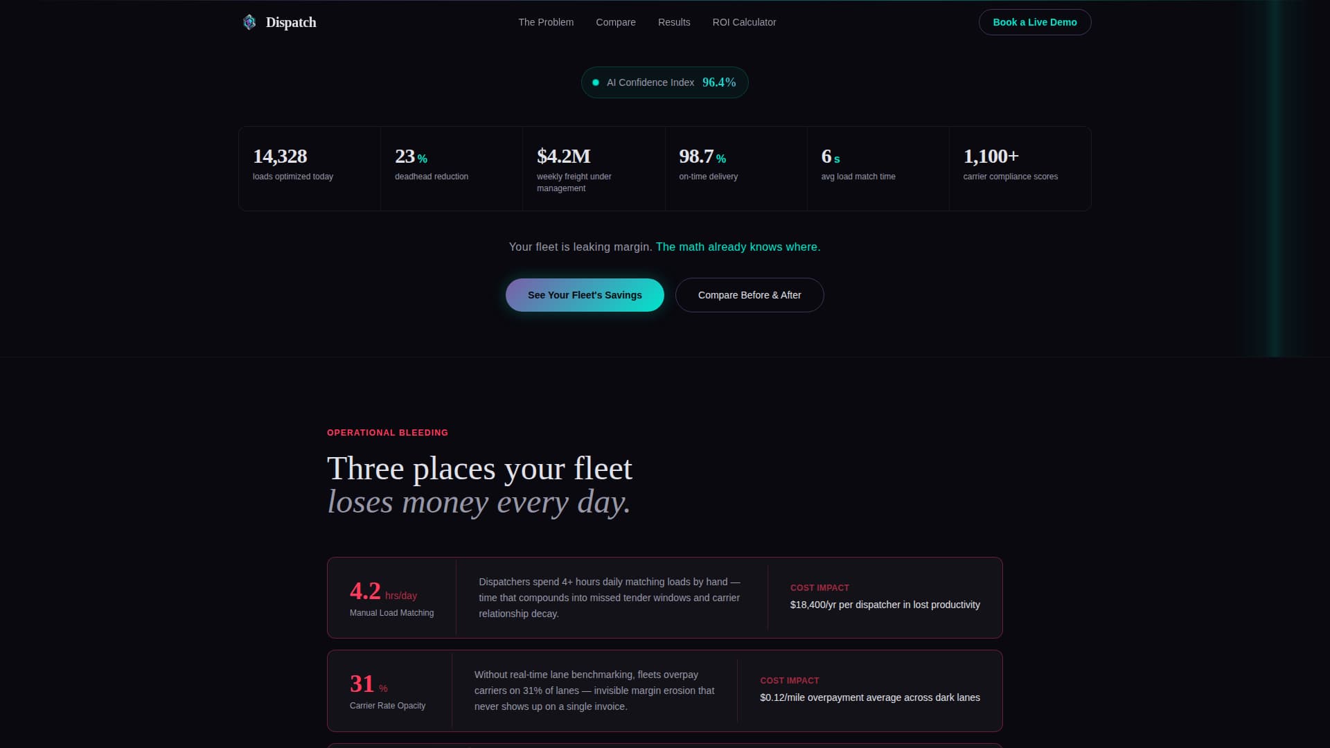 Dispatch - Intelligent Fleet Landing Page Template