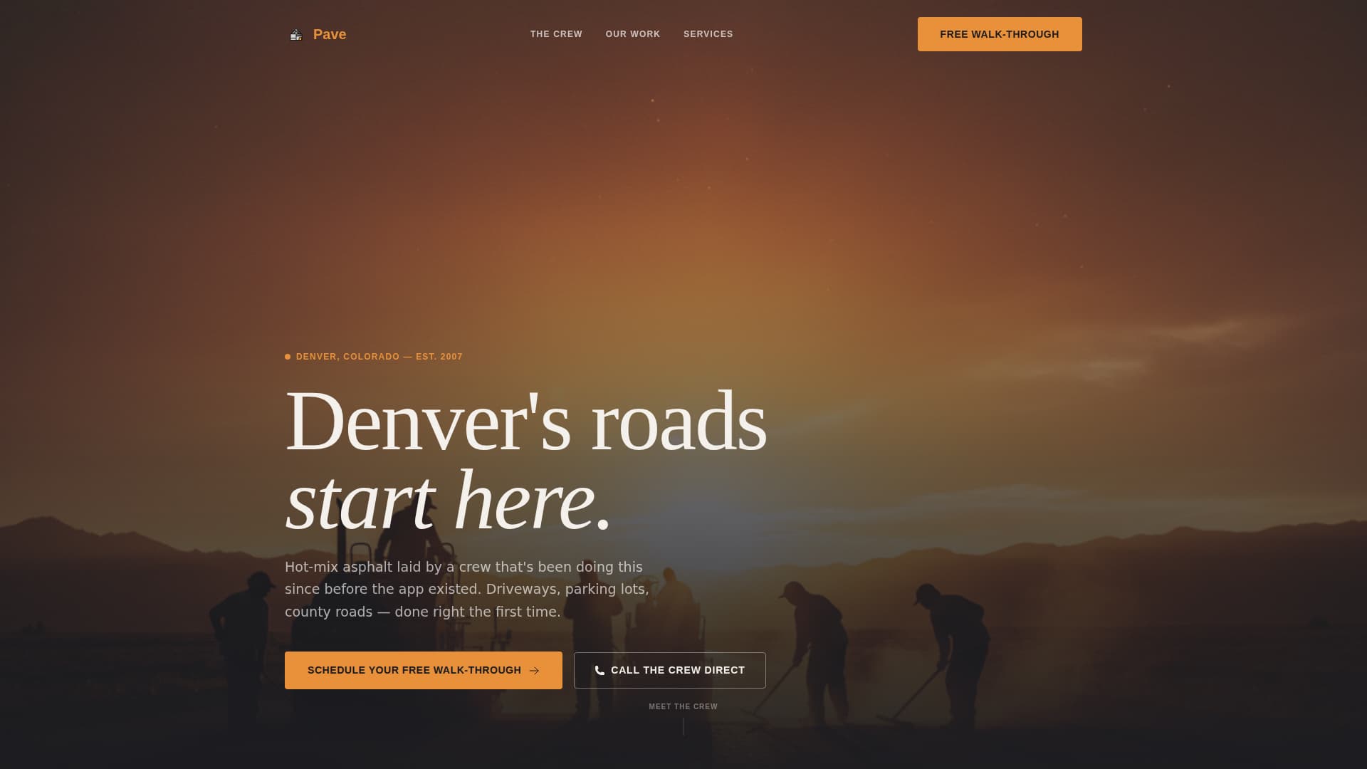 Pave - Trusted Asphalt Landing Page Template