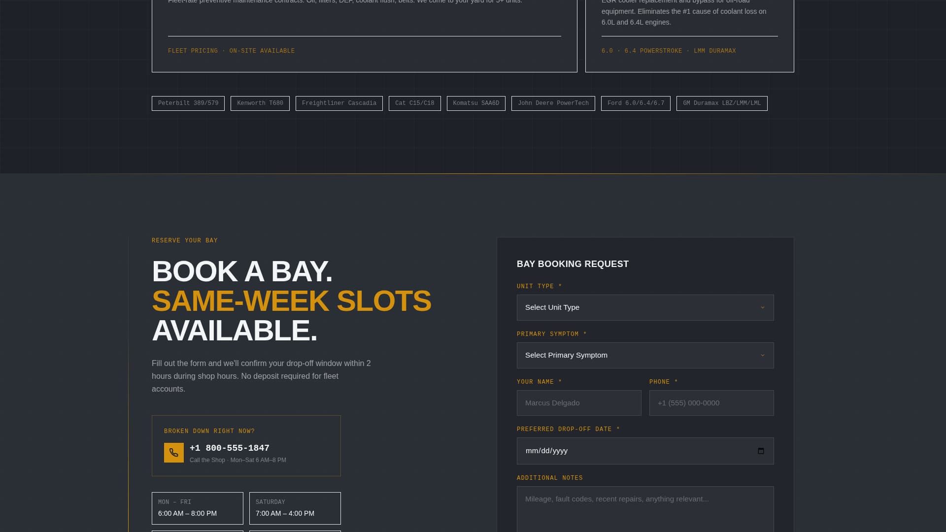 Torque - Precision Dieselmechanic Landing Page Template