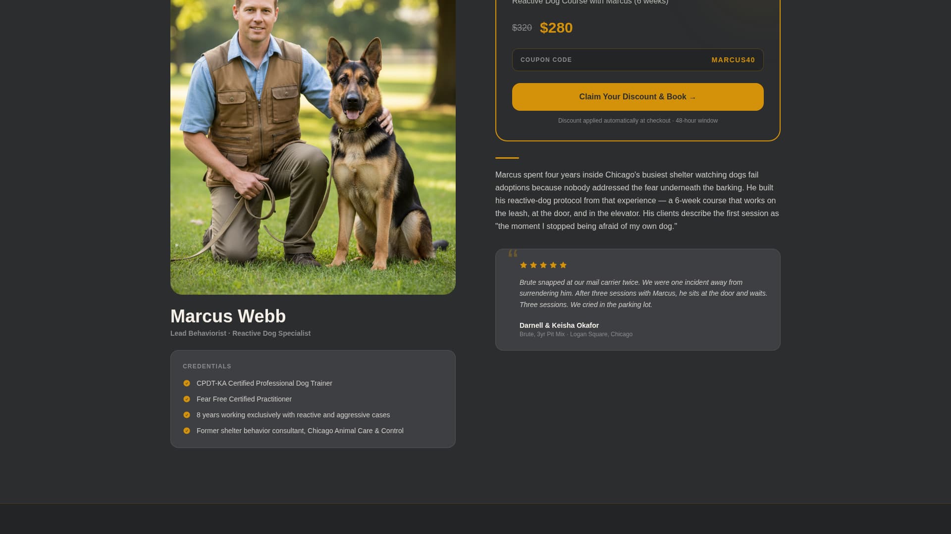 Heel - Trusted Trainer Landing Page Template