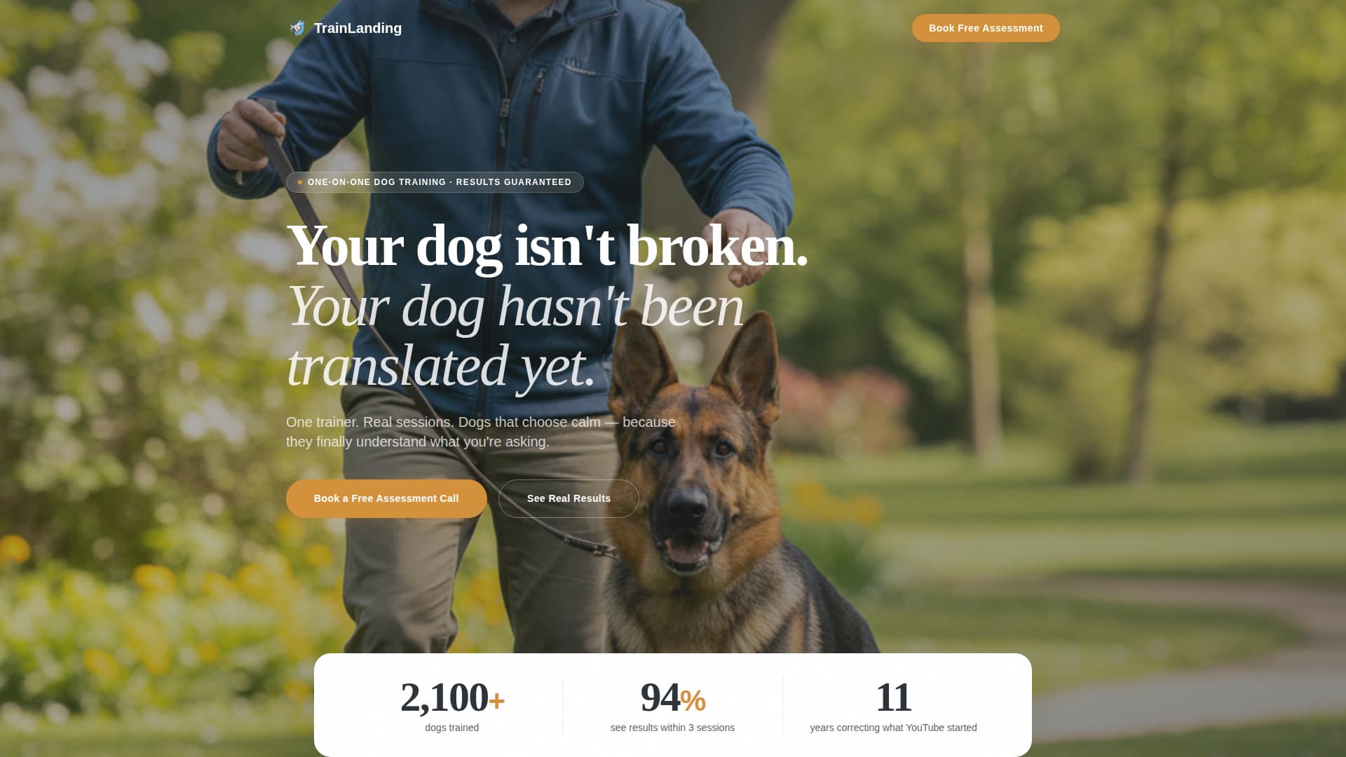Reactive - Trusted Dogtrainer Landing Page Template