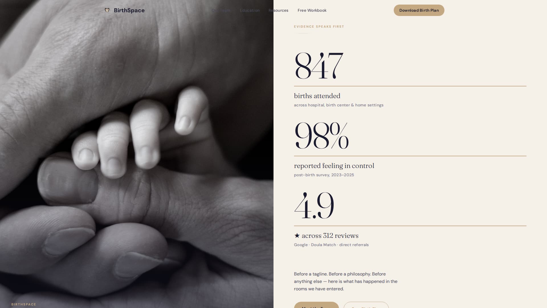 Birthspace - Trusted Doula Landing Page Template