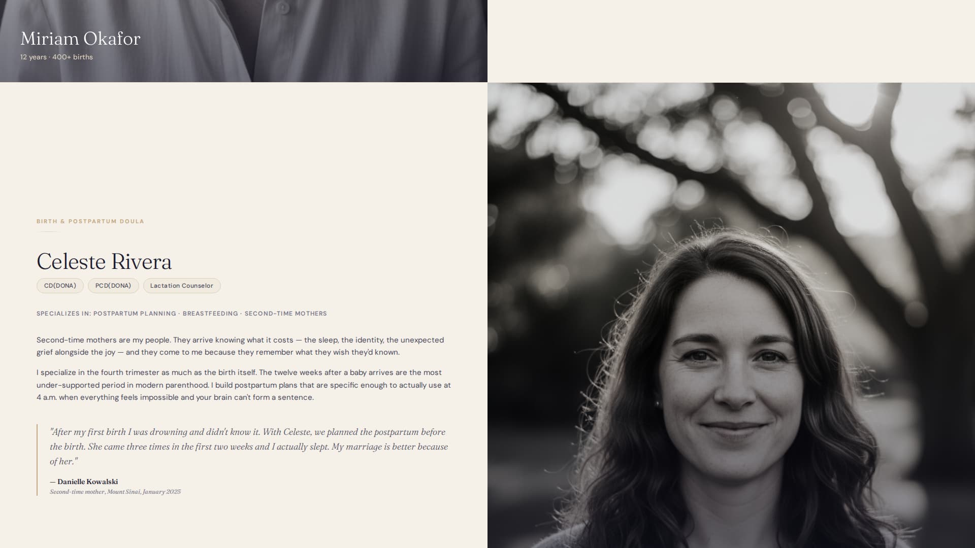 Birthspace - Trusted Doula Landing Page Template