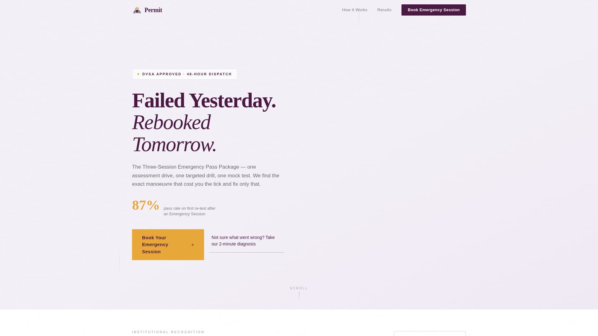 Permit - Precision Driving Landing Page Template