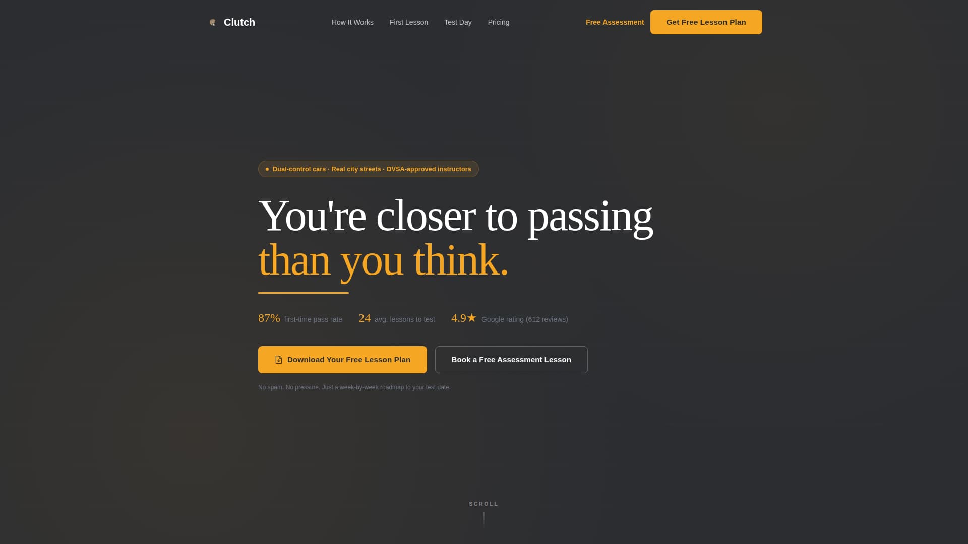 Clutch - Precision Driving Landing Page Template