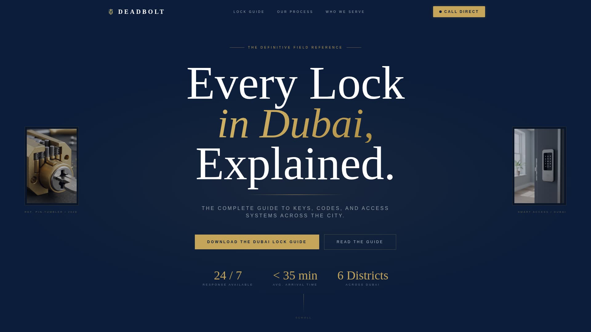 Deadbolt - Authoritative Locksmith Landing Page Template