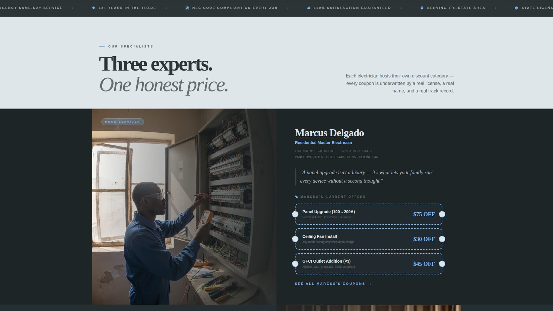 Breaker - Trusted Electrician Landing Page Template