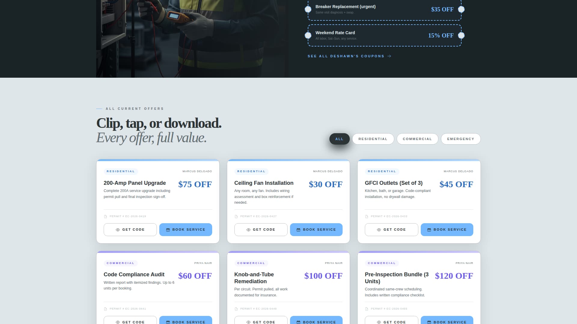 Breaker - Trusted Electrician Landing Page Template