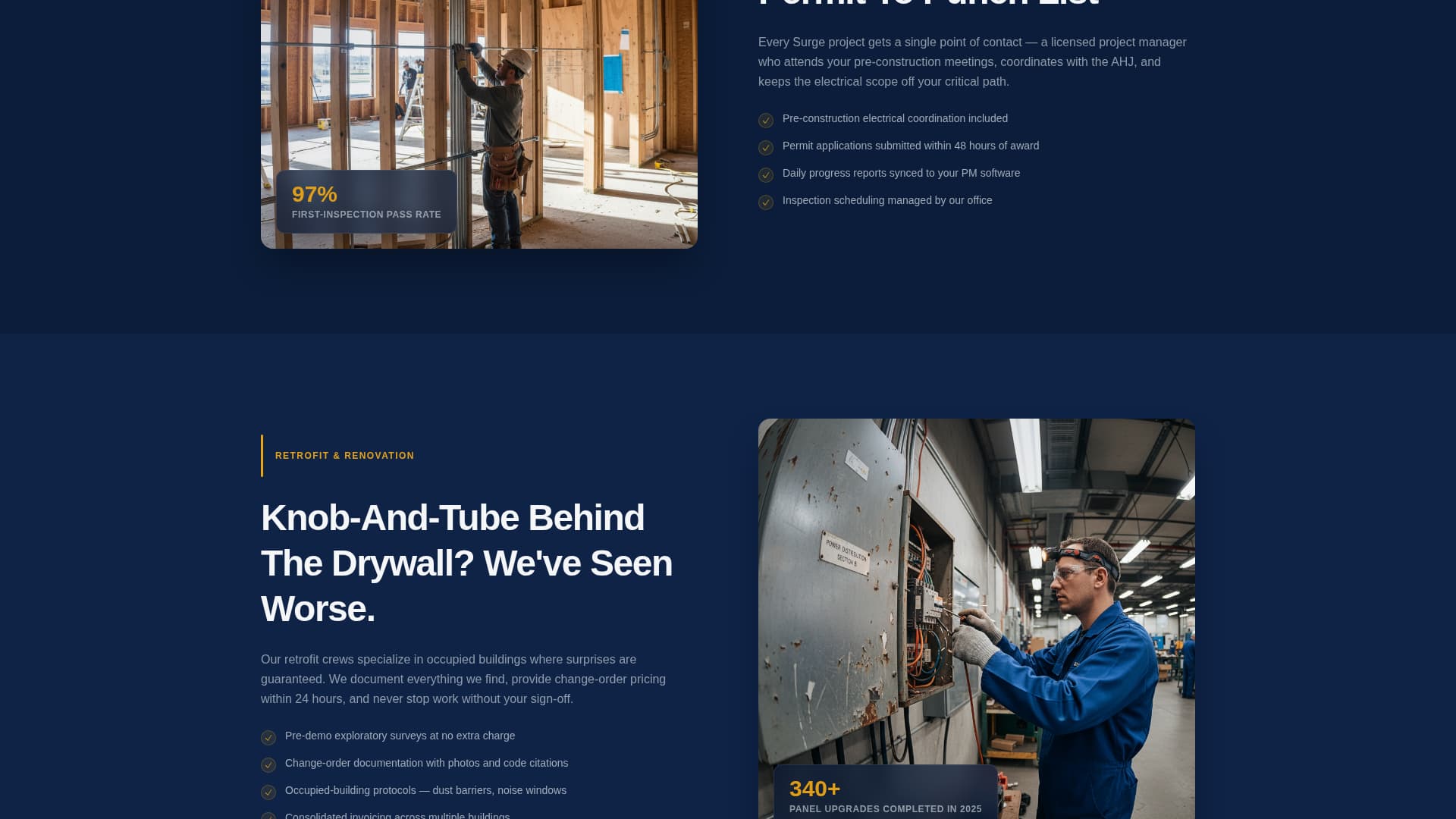 Surge - Trusted Electrician Landing Page Template