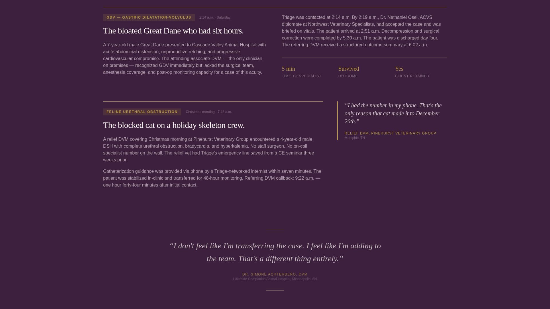 Triage - Authoritative Veterinary Landing Page Template