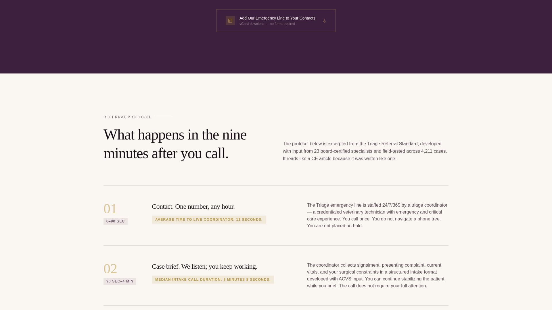Triage - Authoritative Veterinary Landing Page Template