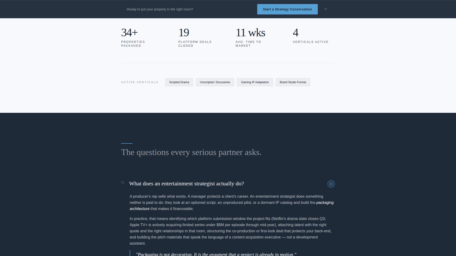 Greenlight - Sharp Entertainment Landing Page Template
