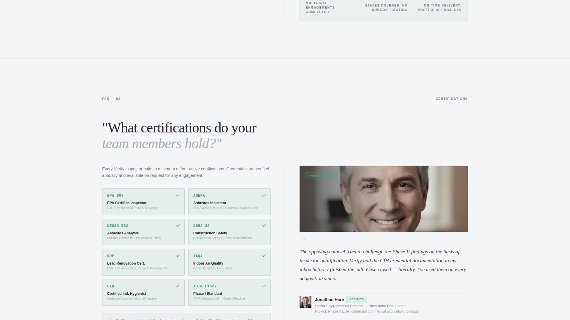 Verify - Precision Environmental Landing Page Template