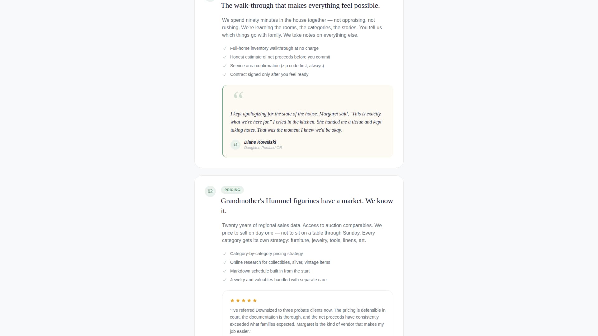 Downsized - Trusted Estatesale Landing Page Template