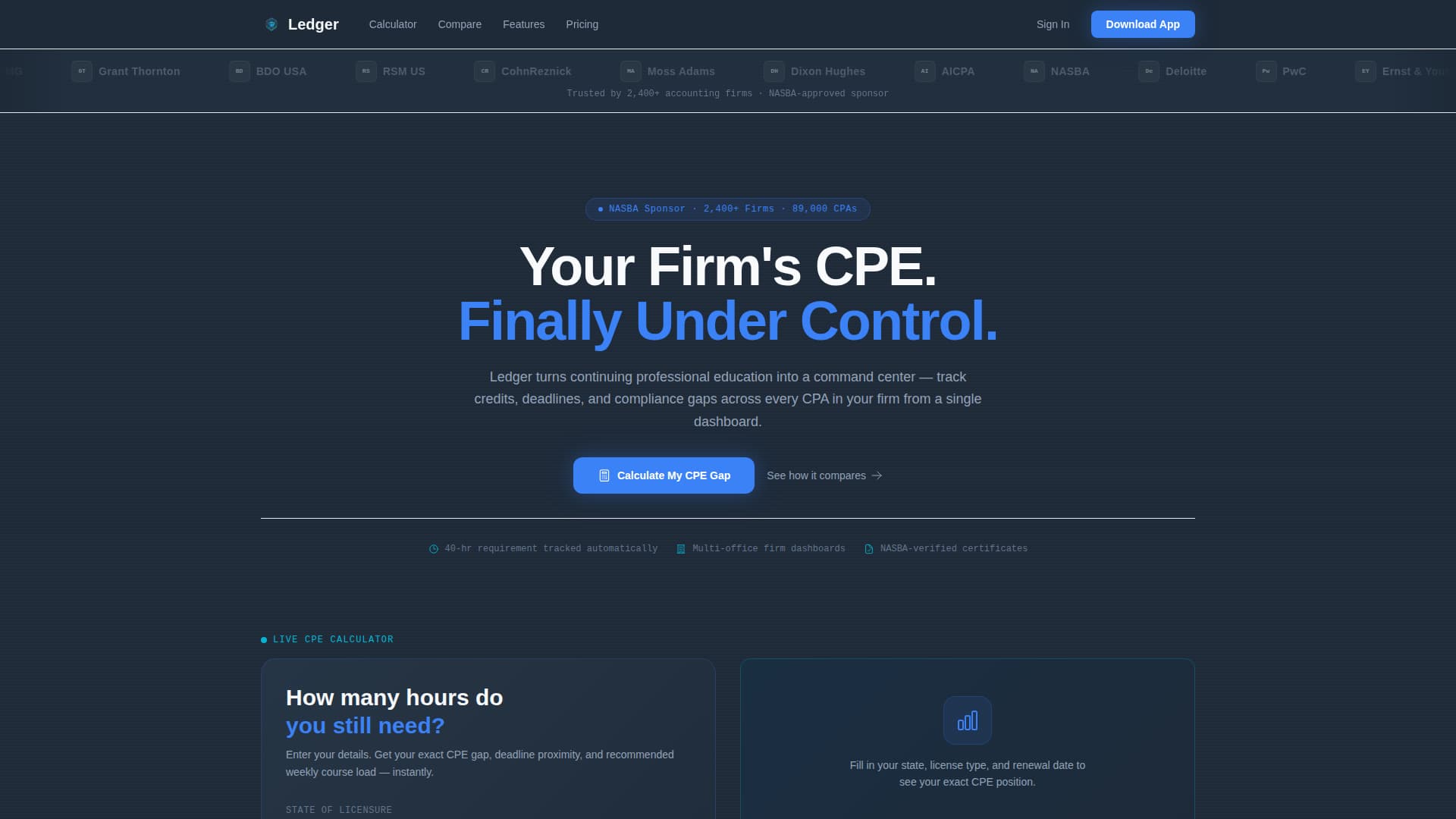 Accounting Firm Software Advanced Cost Calculator Website Template