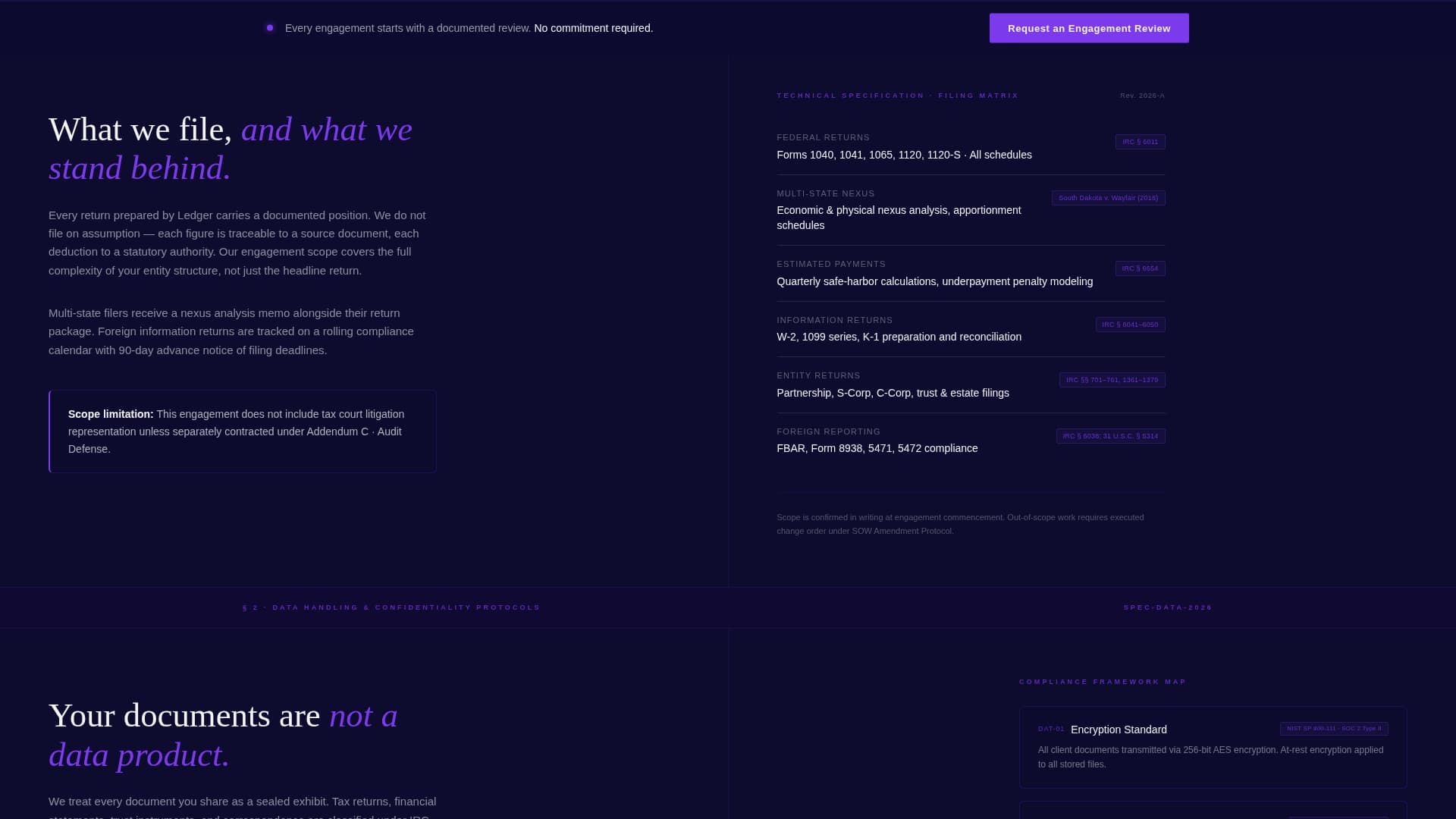 Atlas — Compliance-Focused Accounting Landing Page Template