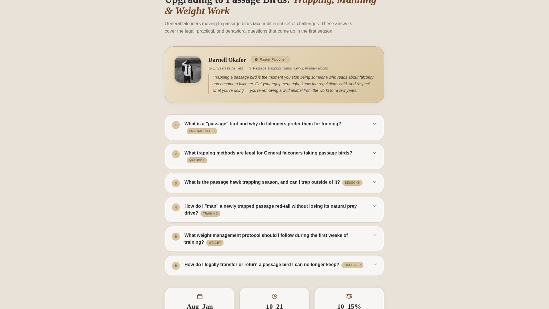Falconer FAQ Website Template