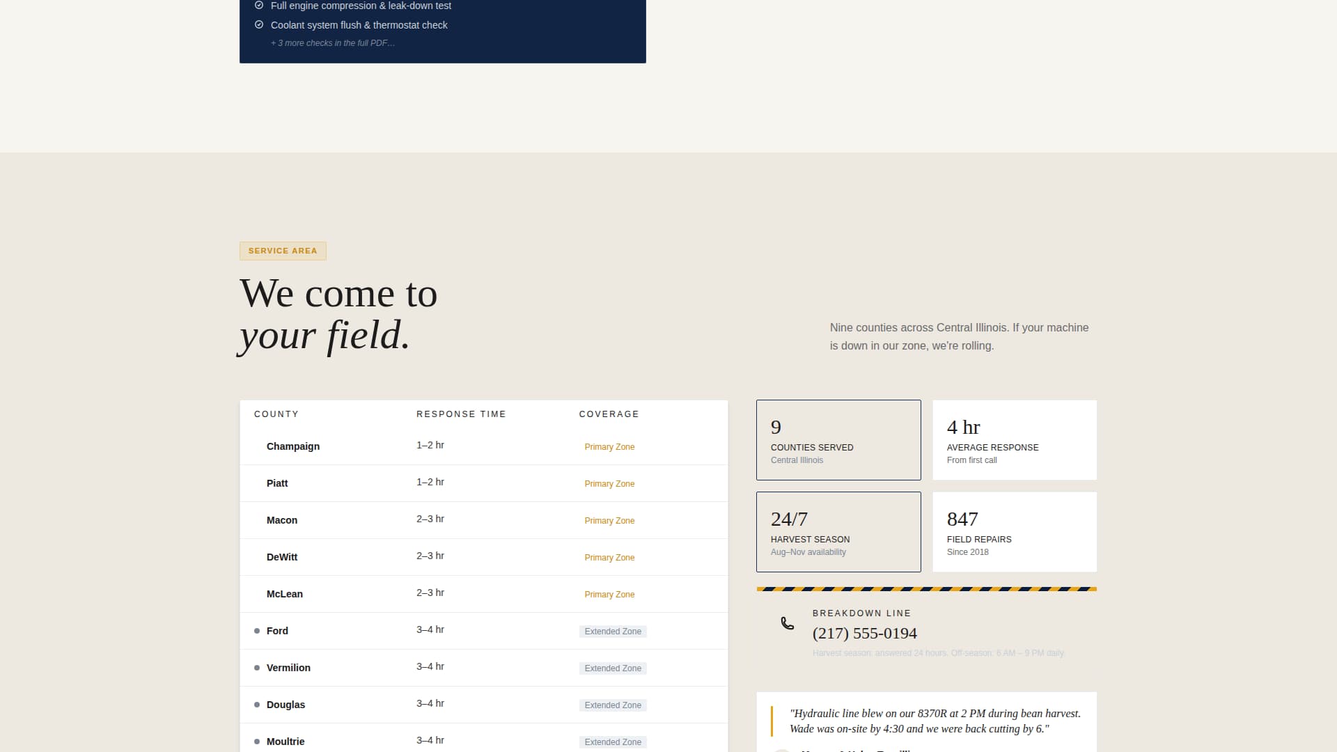 Farm Equipment Mechanic Business Reviews Website Template