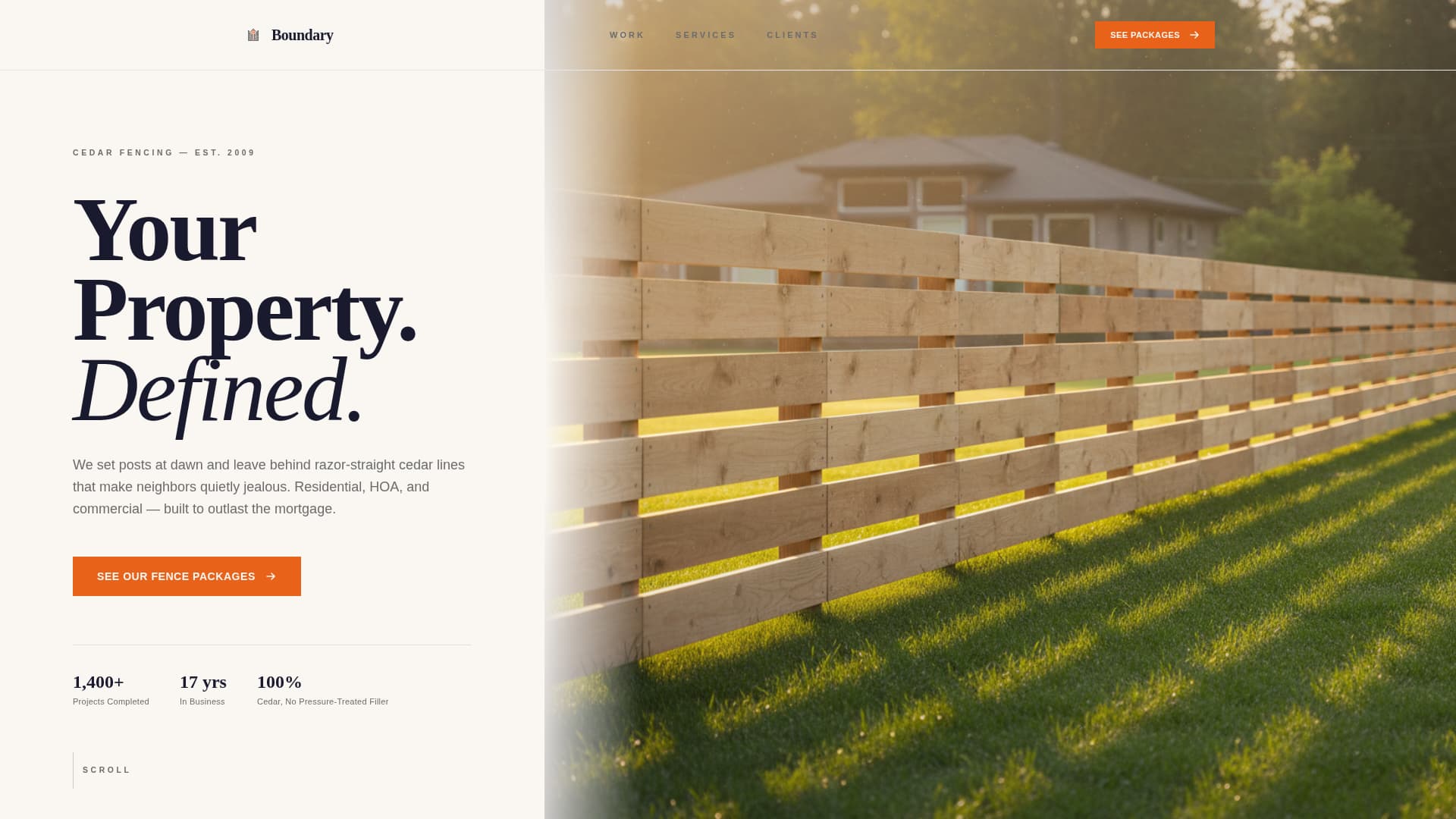 Fortify — Certified Wood Fence Installation Landing Page Template