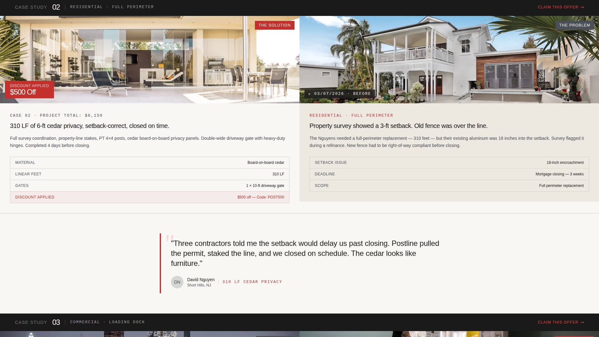Fence Installer Marketing Booking Website Template