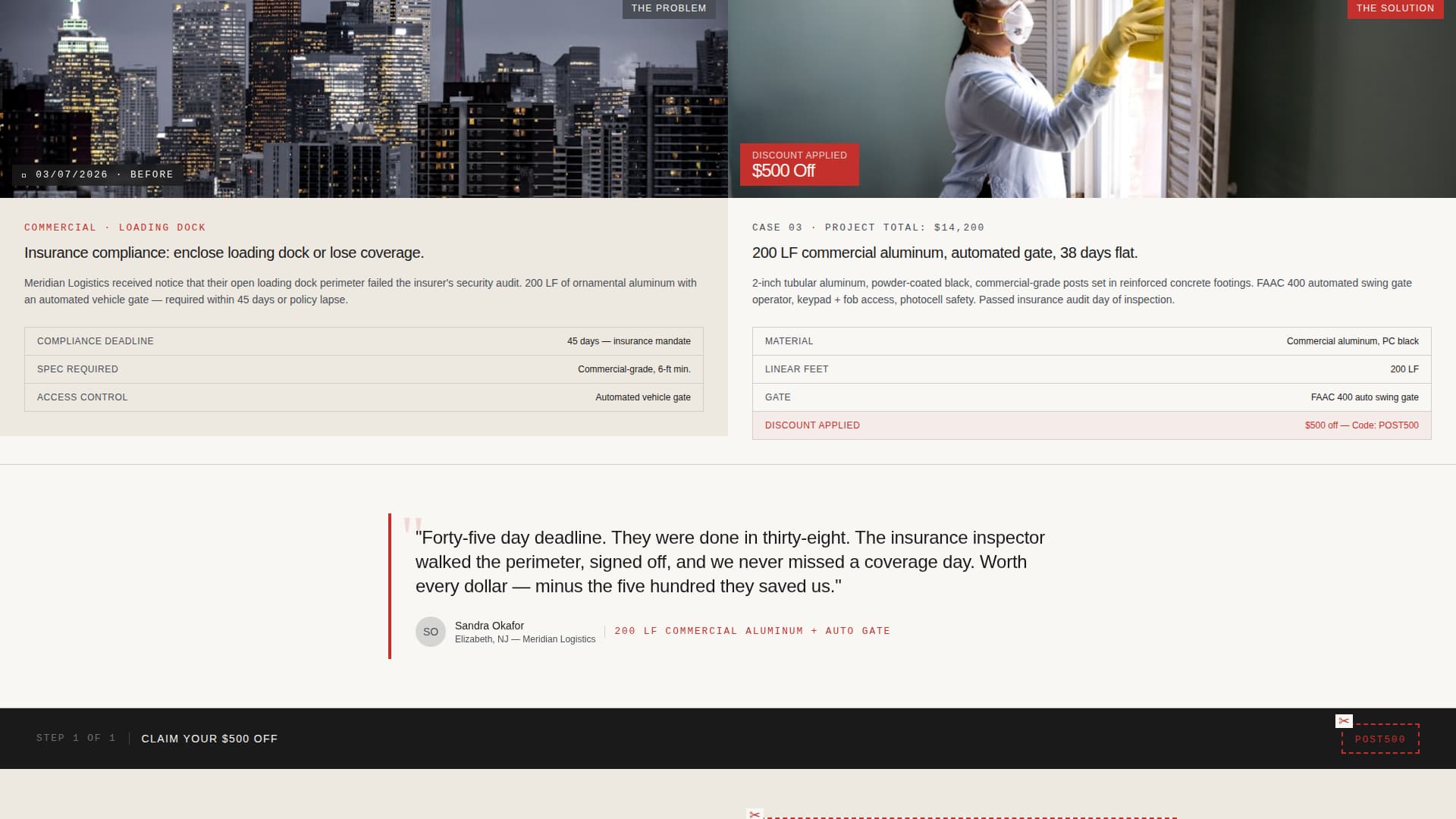 Fence Installer Marketing Booking Website Template