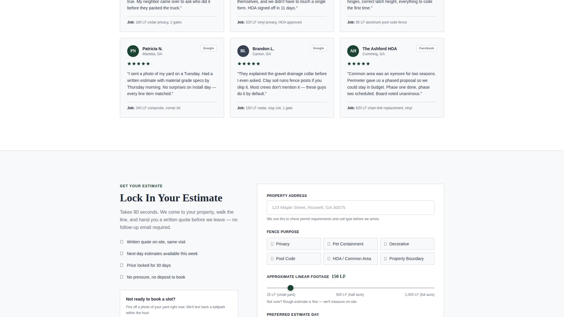 Fence Installer Marketing Specialist Booking Website Template