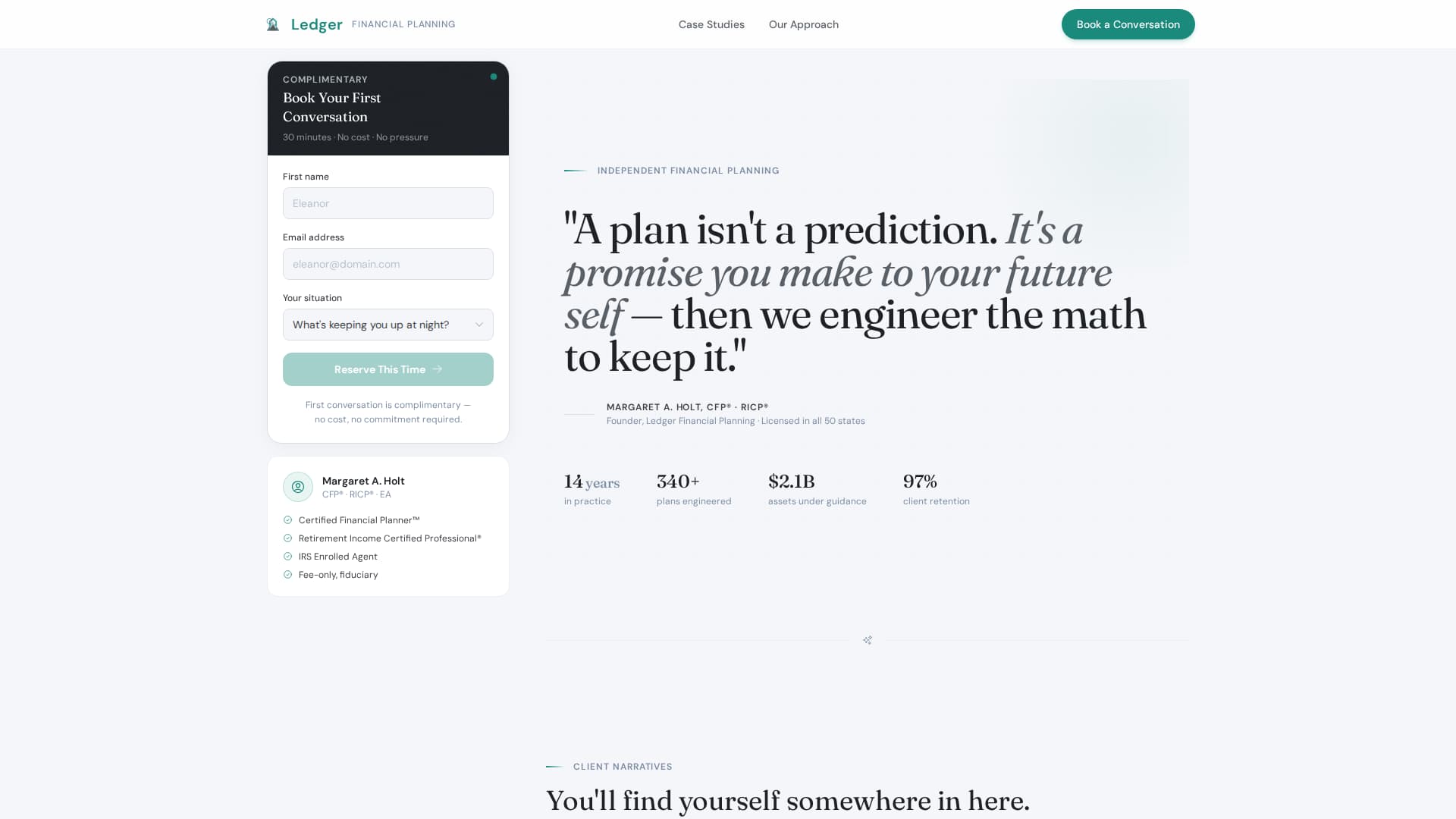 Compass — Trusted Financial Advisory Landing Page Template