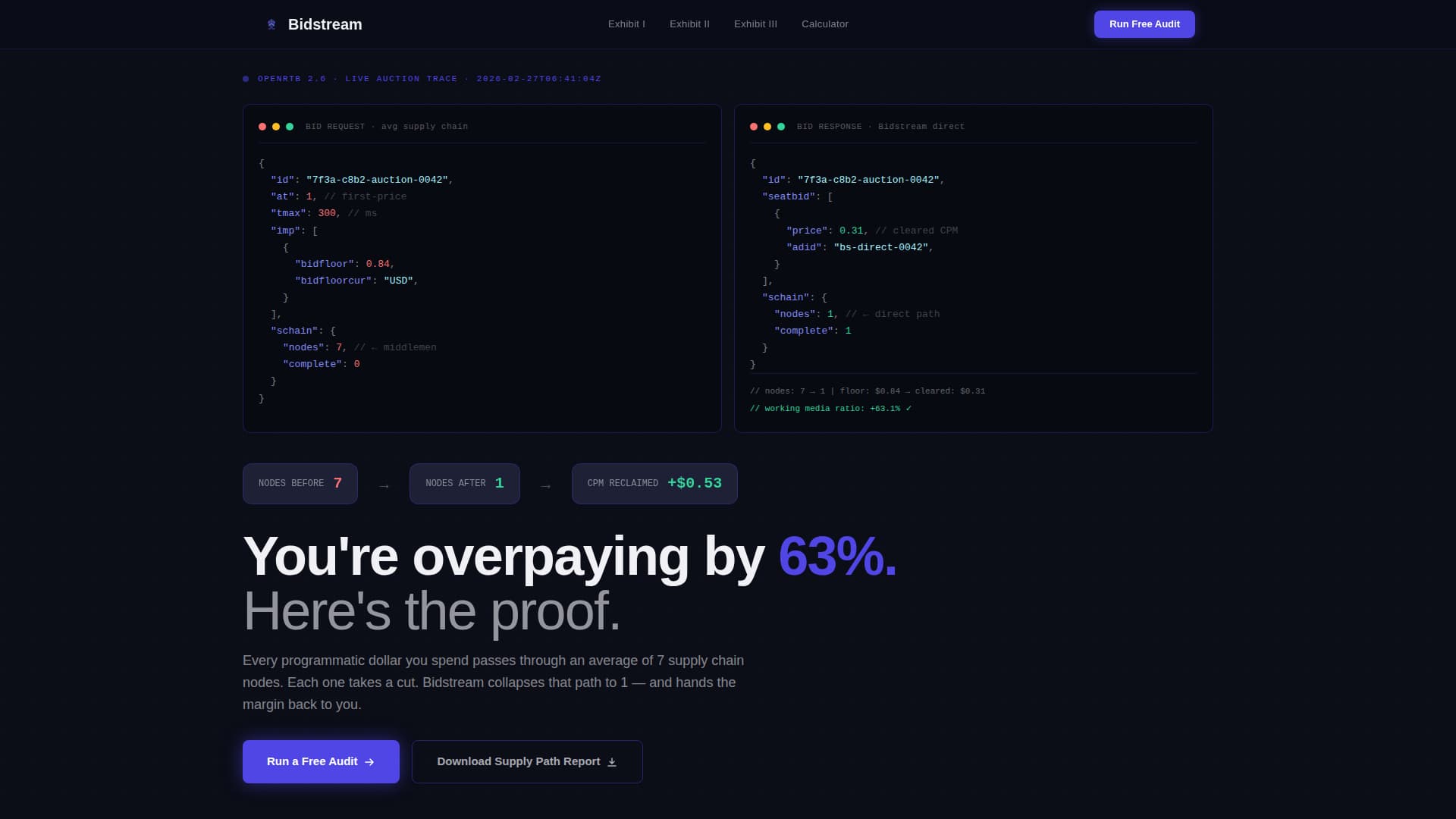 Bidstream - Transparent Adtech Landing Page Template