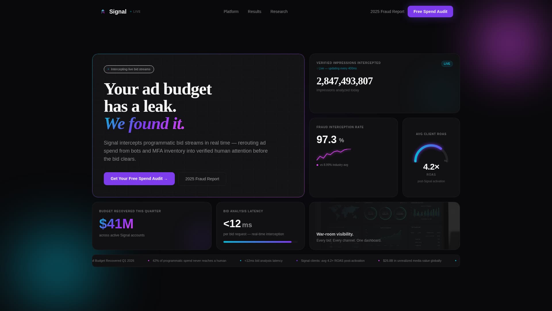 Signal - High-Converting Adtech Landing Page Template
