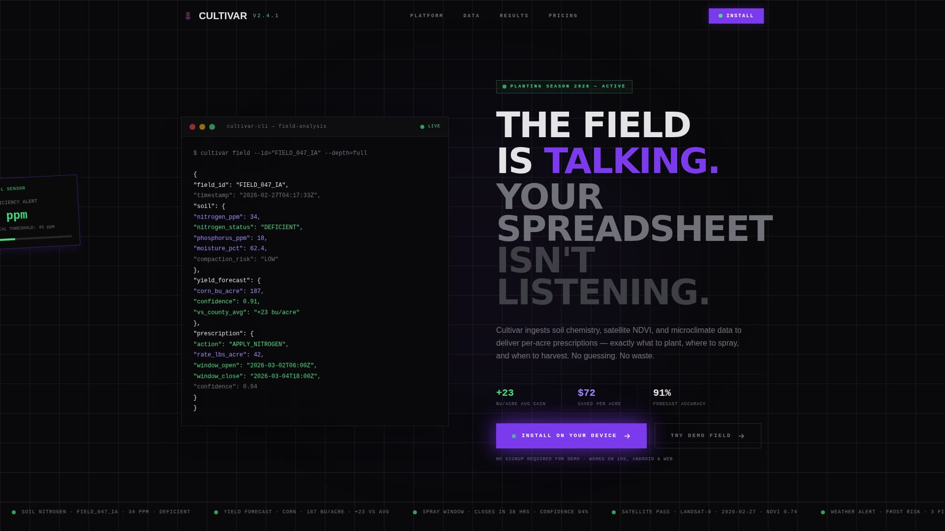 AgTech Startup Professional Website Template