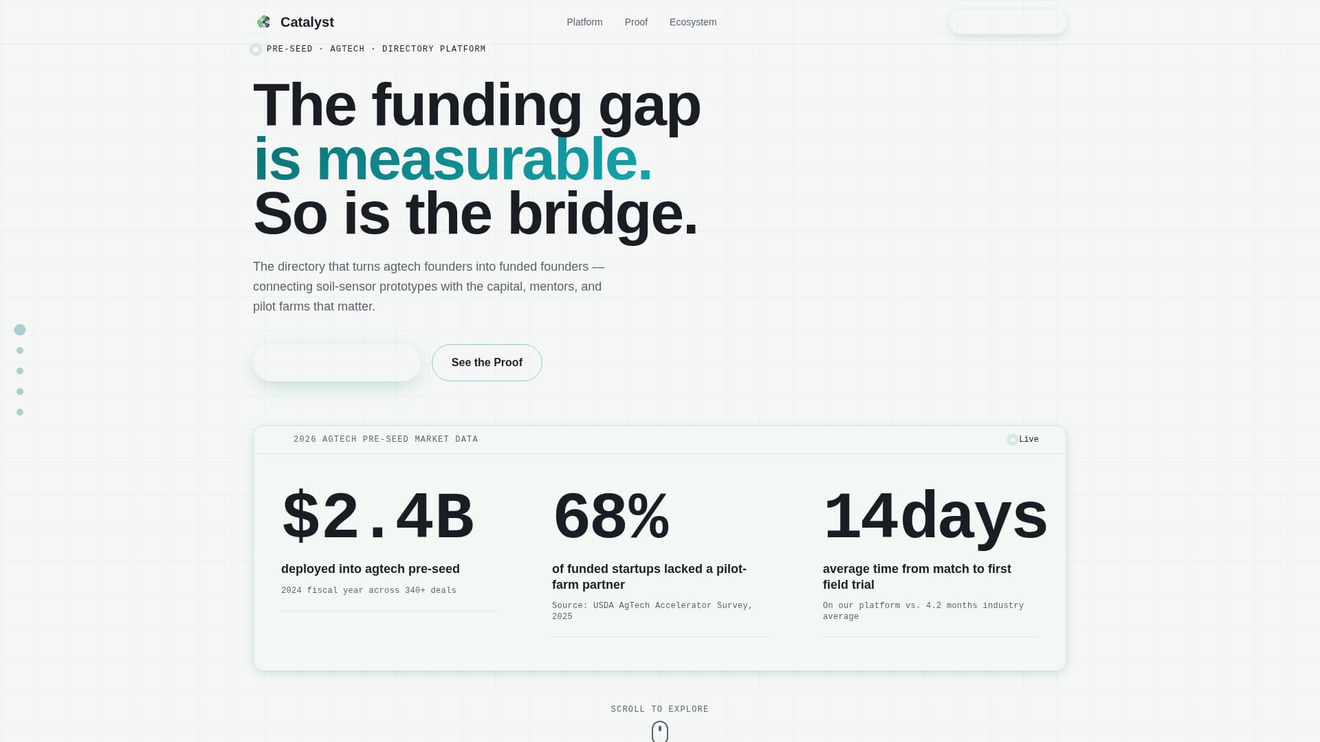 Catalyst - Powerful Agtech Landing Page Template