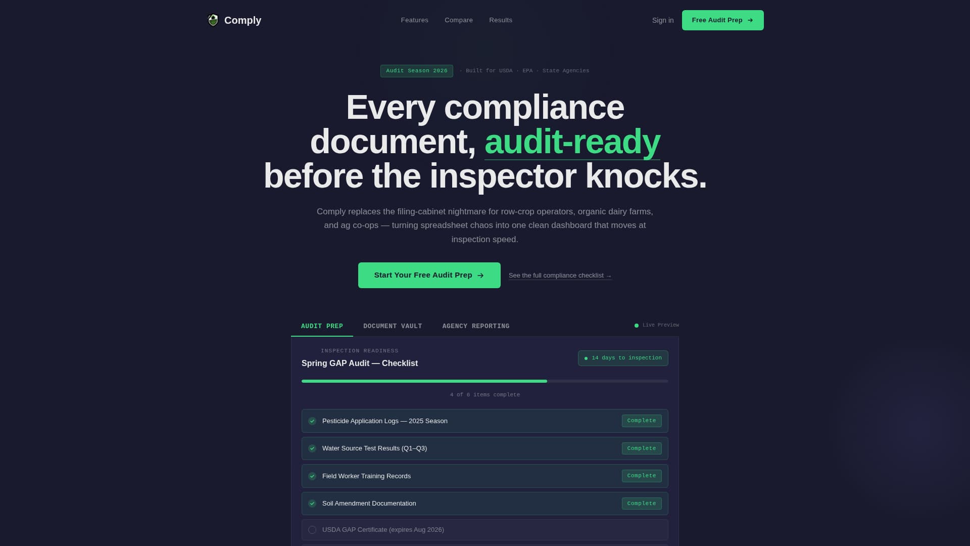 Agriculture Software Privacy Policy Website Template