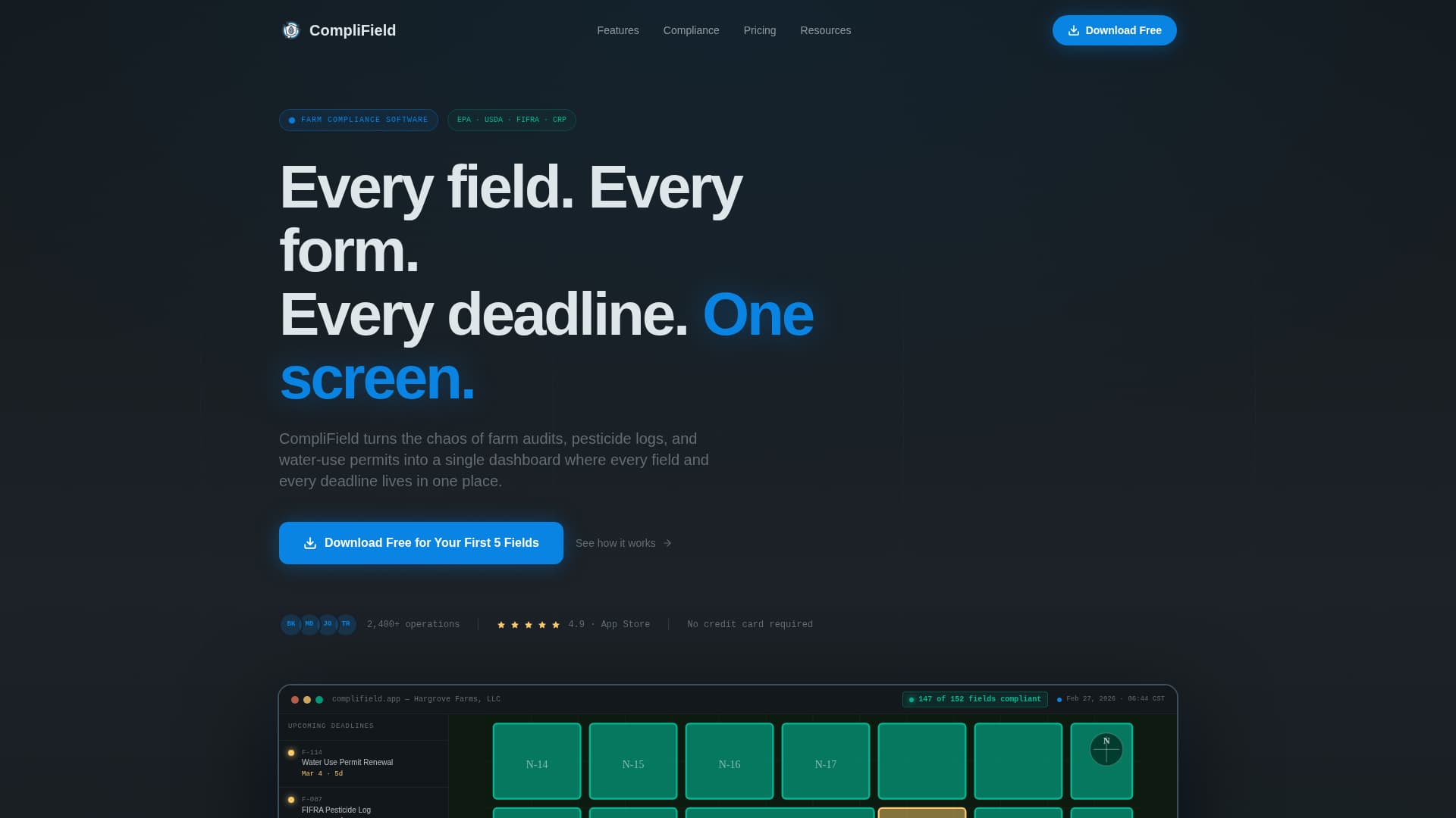 Comply - Powerful Agriculture Compliance Landing Page Template
