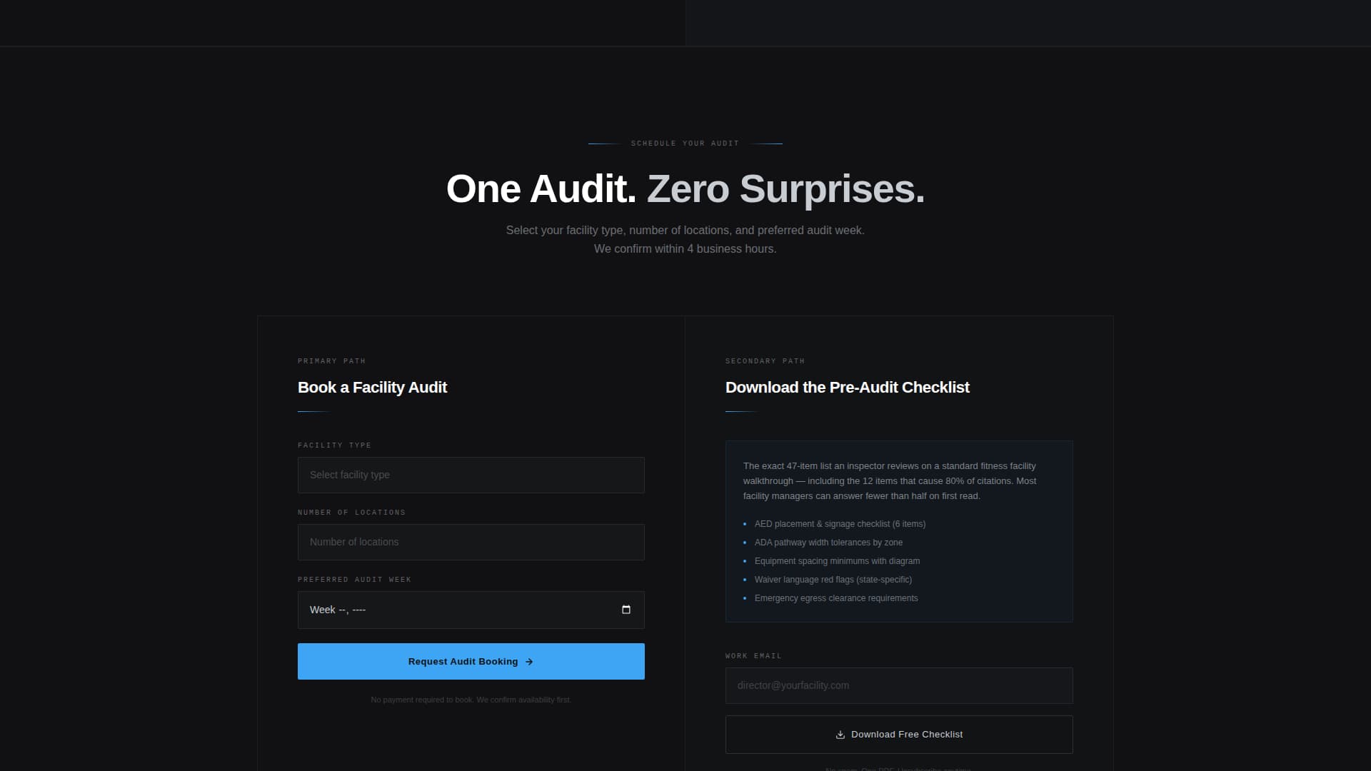 Fitness Consulting Booking Website Template