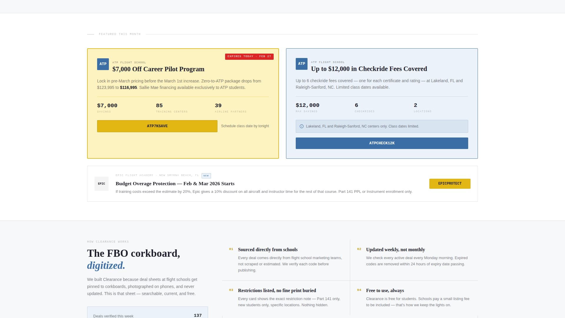 Clearance - Trusted Flightschool Landing Page Template