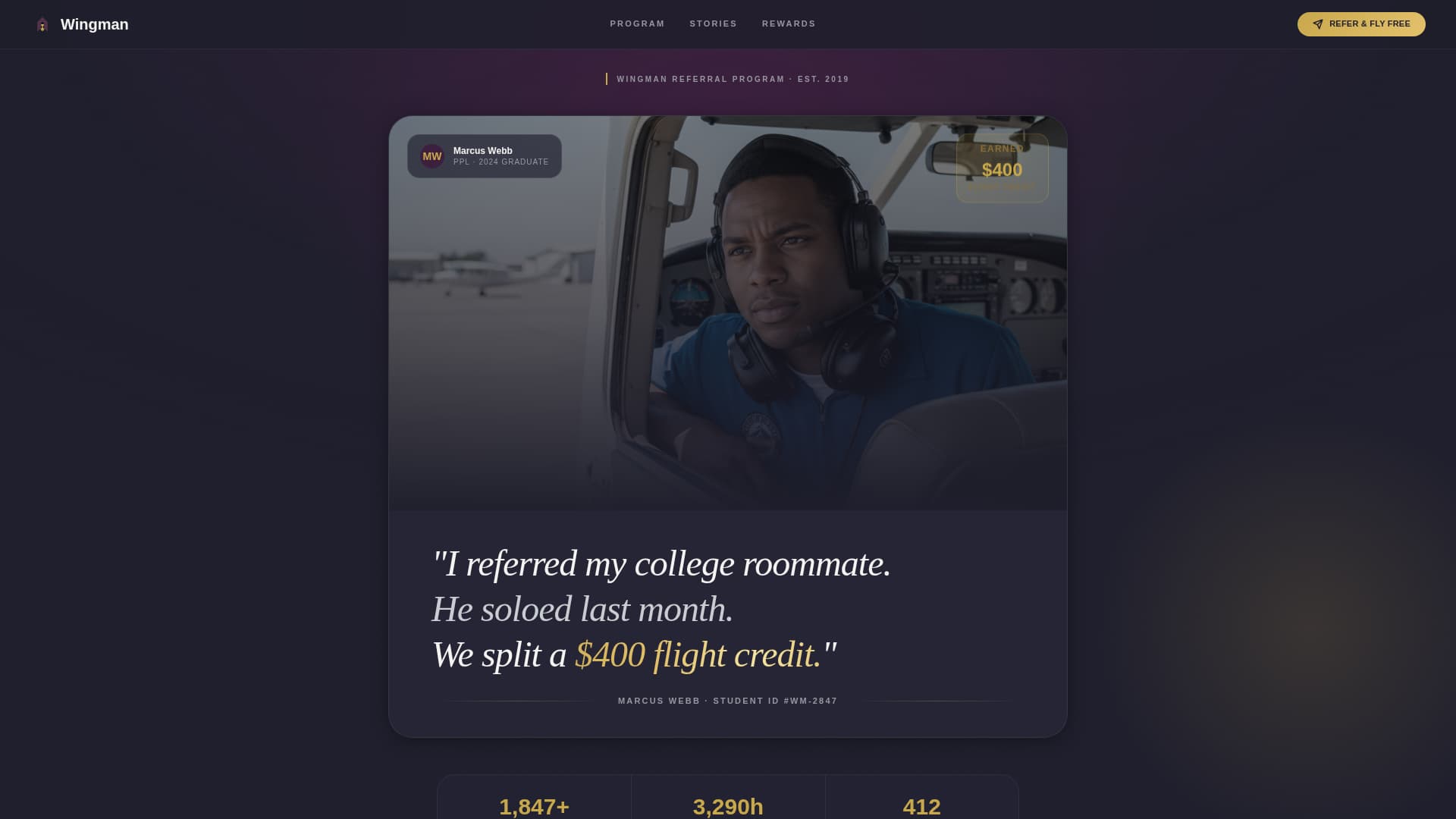 Flight School Marketing Booking Website Template