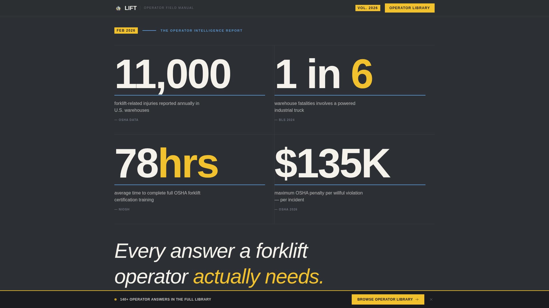 Forklift Operator FAQ Website Template