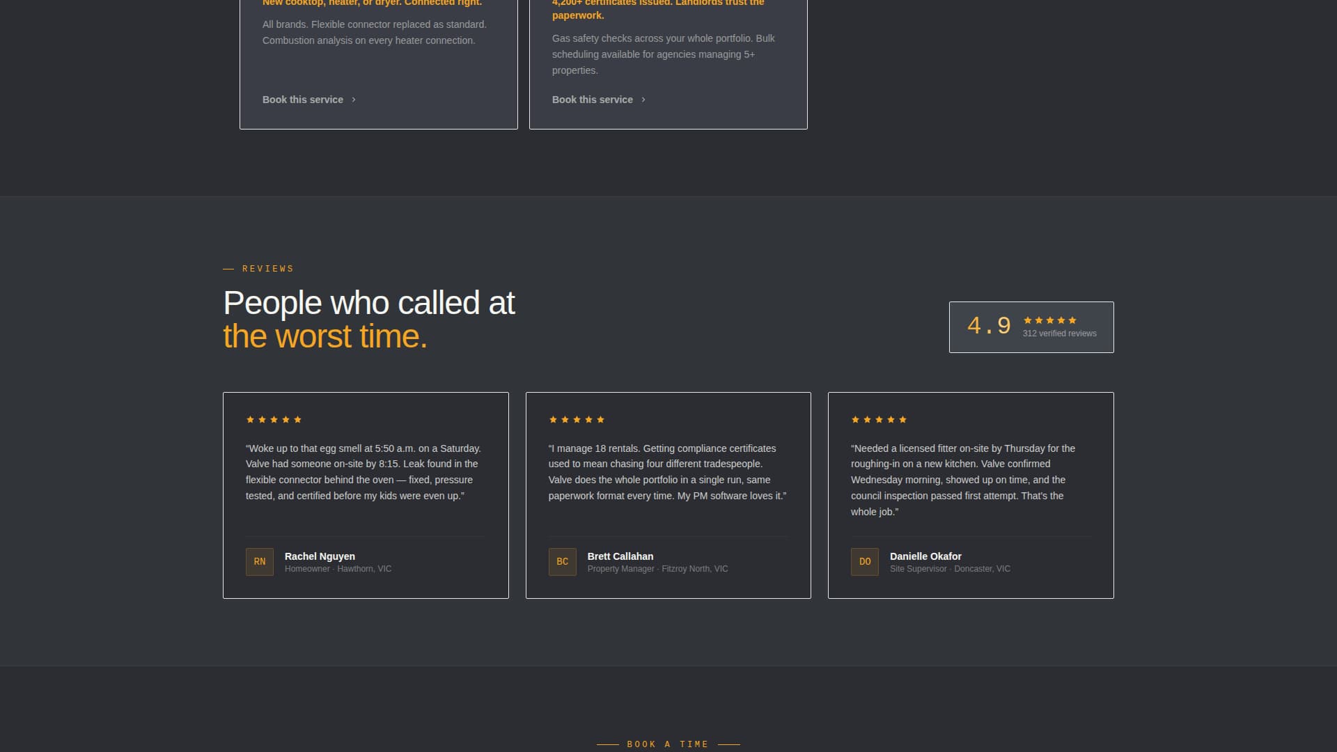 Gas Fitter Business Booking Website Template