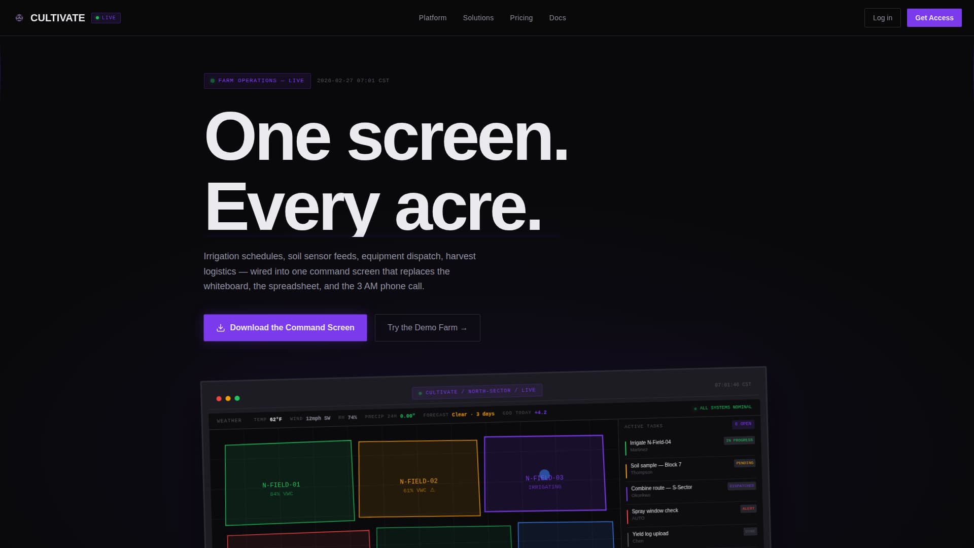 Cultivate - Powerful Farm Management Landing Page Template