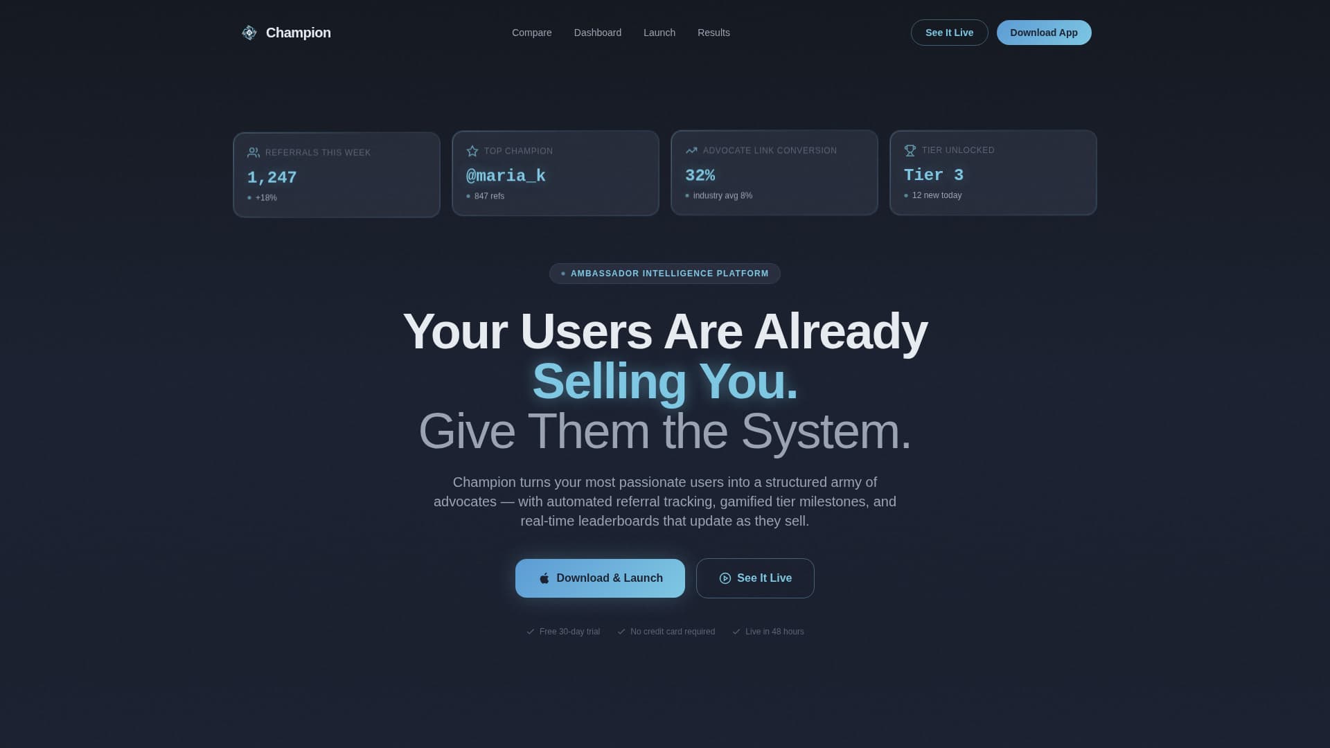 Champion - Powerful Ambassador Landing Page Template